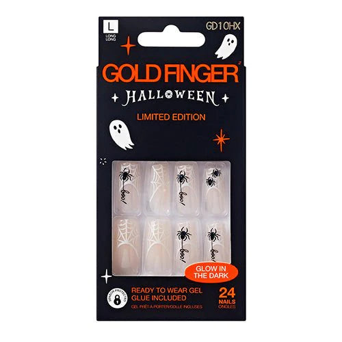 GoldFinger Halloween Limited Edition Press-On Nails, Glow-In-The-Dark Holiday Nail Art Kit