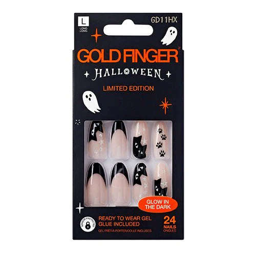 GoldFinger Halloween Limited Edition Press-On Nails, Glow-In-The-Dark Holiday Nail Art Kit