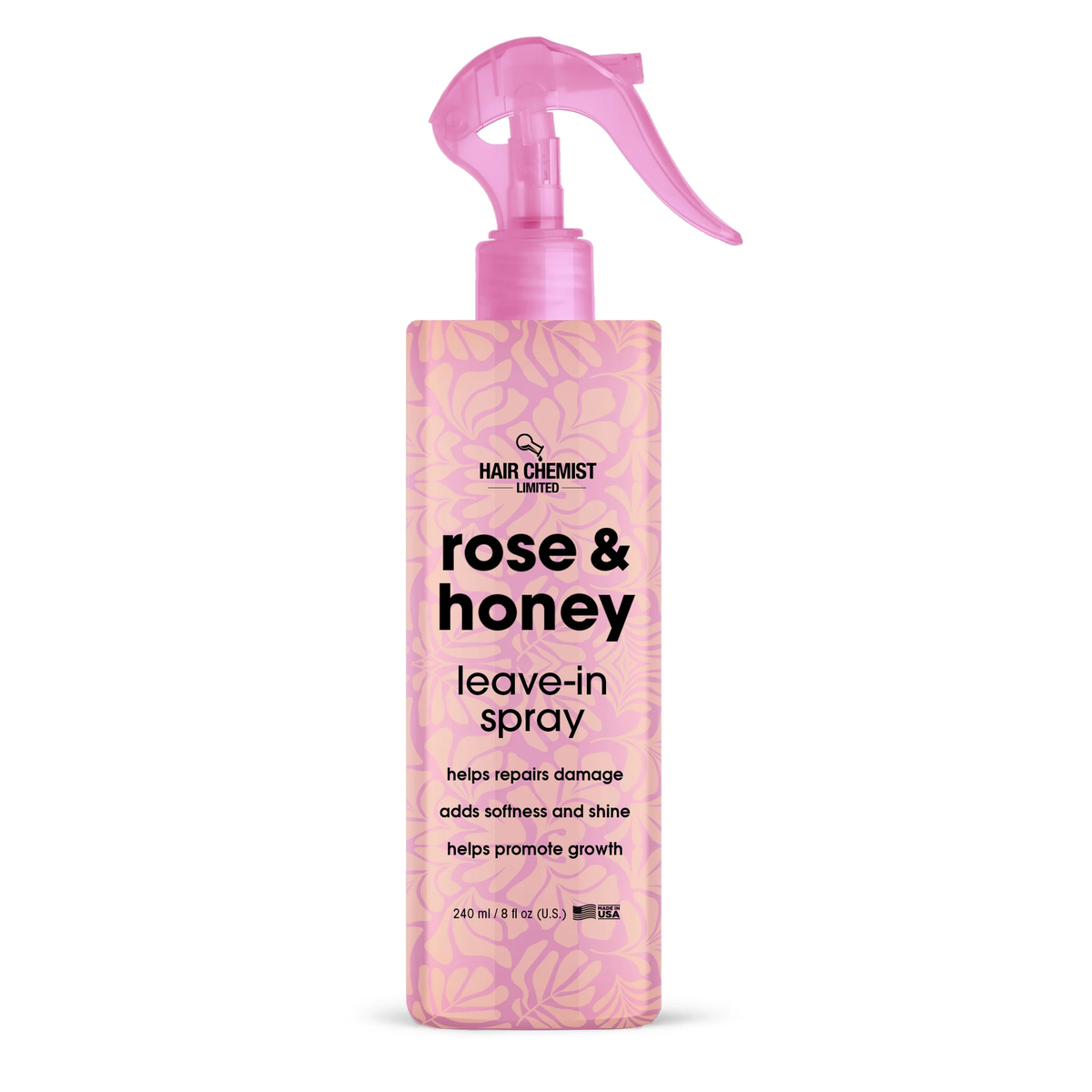 Hair Chemist Rose & Honey Leave-In Conditioning Spray, Anti-Frizz Detangler, 8oz