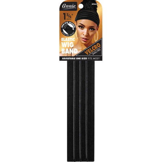 Annie #3447 Velcro Wig Band 4.5 cm Silicone Grip Black