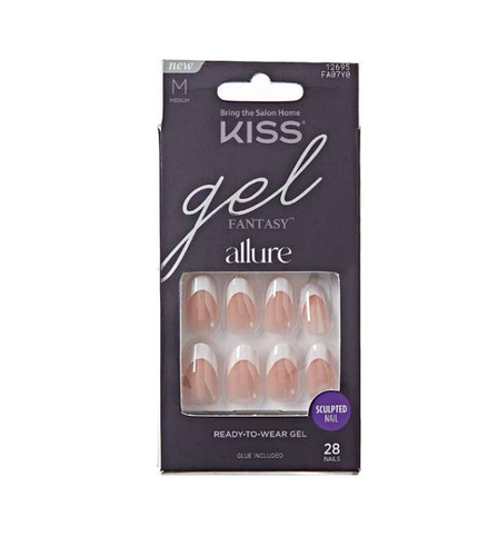 KISS Gel Fantasy Allure Press-On Nails, 3D Layered Special Effects Dimensional Glue-On Kit