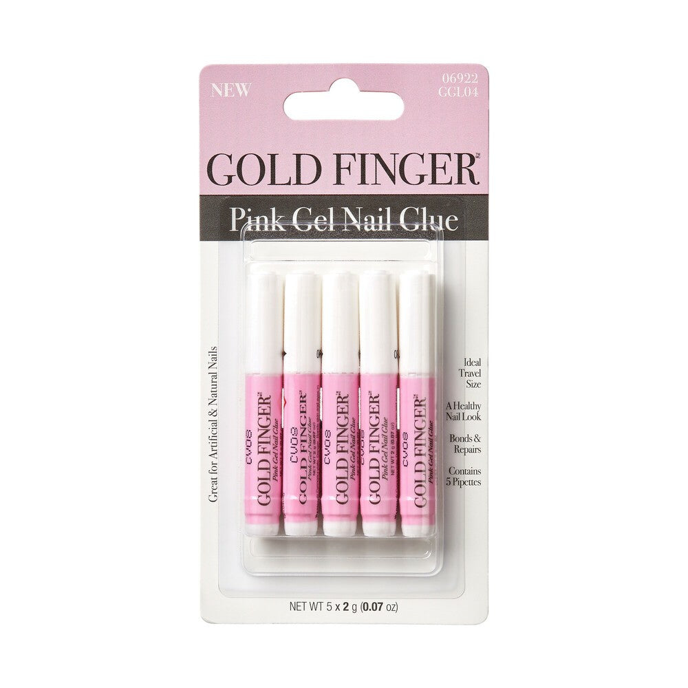 GoldFinger Pink Gel Nail Glue 5-Pack, Instant Bonding False Nail Adhesive - GGL04