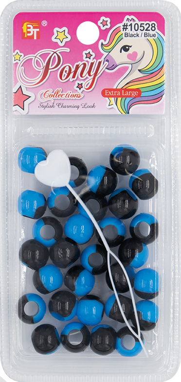 Beauty Town Extra Large Two-Tone Pony Beads - Dual Color Hair Beads for Braids