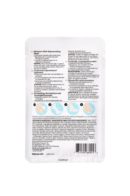 Kiss Hydrating Foot & Toenail Mask Socks KFM01