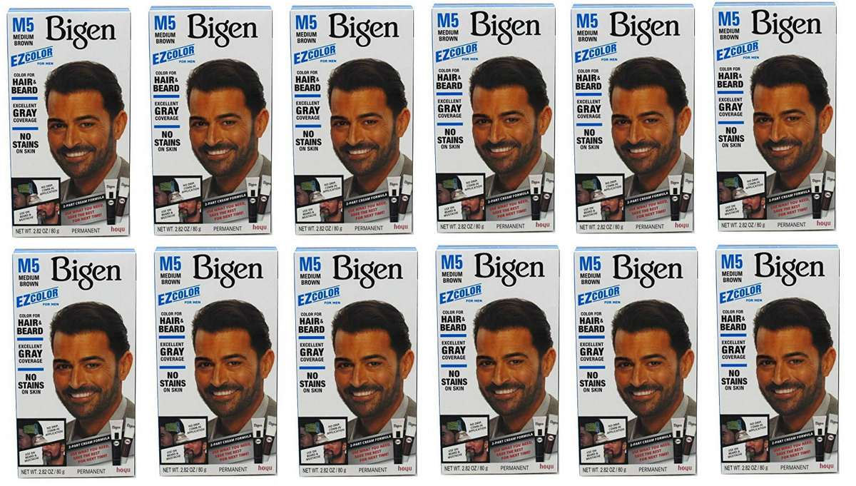 12 Pack Bigen EZ Hair Color (M5) Medium Brown