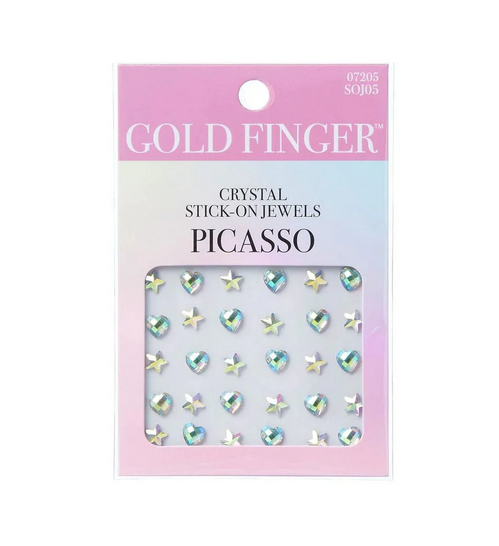 GoldFinger Self-Adhesive Crystal Face & Body Jewels - Peel-and-Stick Rhinestone Hair & Makeup Gem