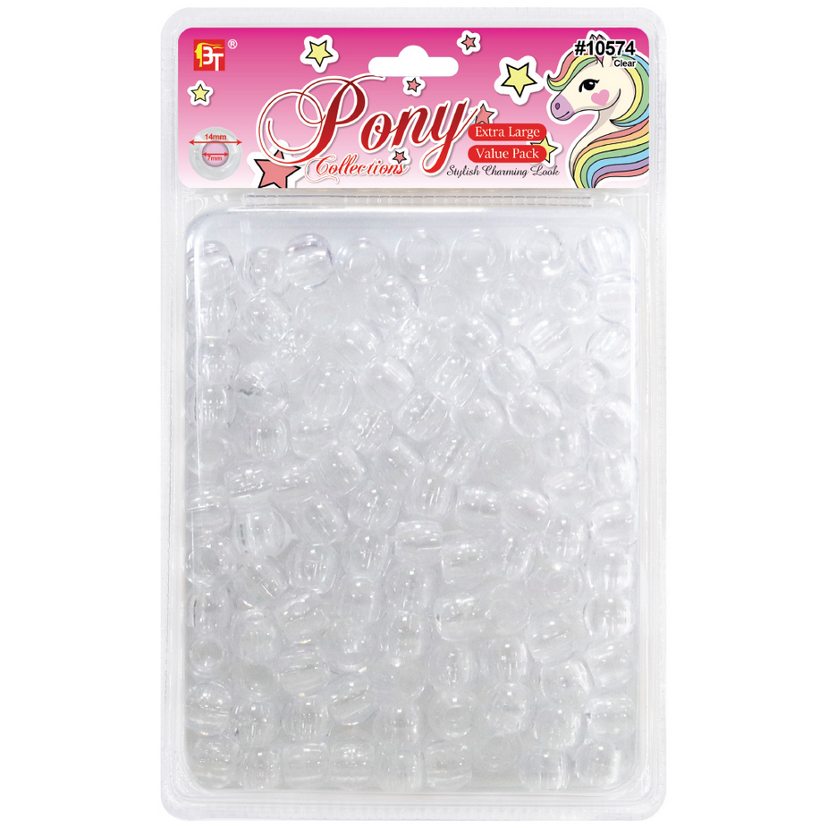 Beauty Town Extra Large Round Pony Beads for Braids & Hair Styling