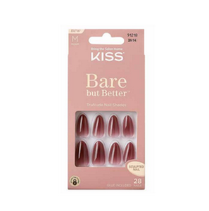 KISS Bare But Better Press-On Nails, Perfect Nude Skin Tone Matching Full Cover Glue-On Kit - BN