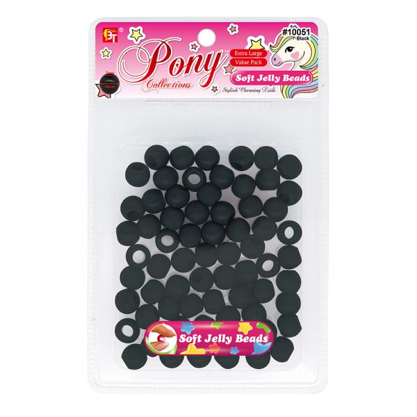 Beauty Town Extra Large Jelly Pony Beads - Soft Matte Hair Beads for Braids