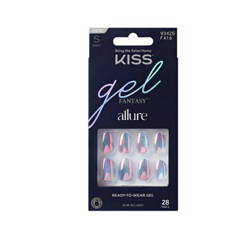 KISS Gel Fantasy Allure Press-On Nails, 3D Layered Special Effects Dimensional Glue-On Kit