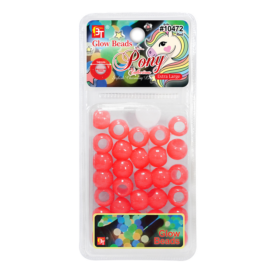 Beauty Town Extra Large Glow-in-the-Dark Pony Beads for Braids