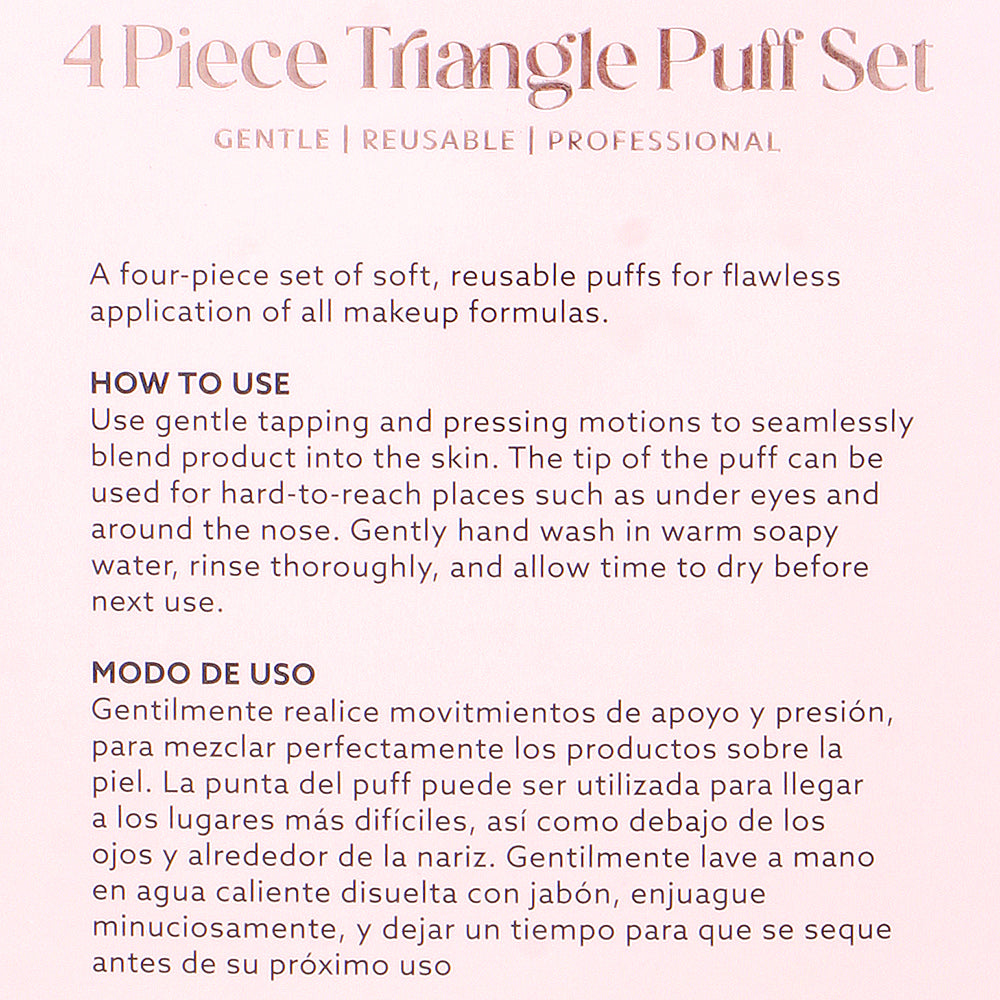 Celavi 4-Piece Triangle Powder Puff Set Single, Seamless Blending & Flawless Baking Makeup Sponge Applicators