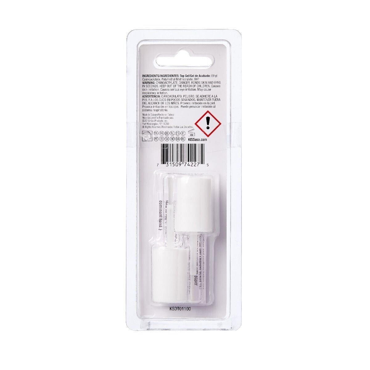 KISS Salon Dip Top Gel, High-Gloss Protective Shine Layer Acrylic System Top Coat - #KSDT01