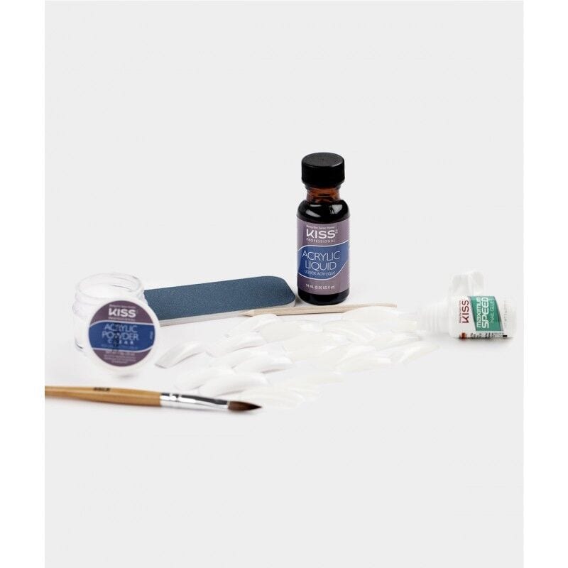 KISS French Acrylic Nail Sculpture DIY Starter Kit, Professional Liquid & Powder Extension System - AK104