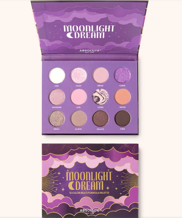 Absolute New York 12-Color Multi-Formula Eyeshadow Palette, Highly Pigmented Blendable Eye Makeup Compact