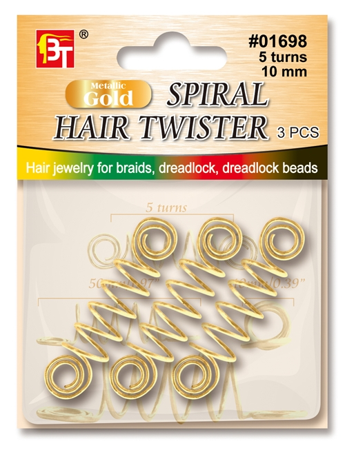 Beauty Town 5-Turn Spiral Coil Hair Ties - Creaseless Telephone Cord Ponytail Holders