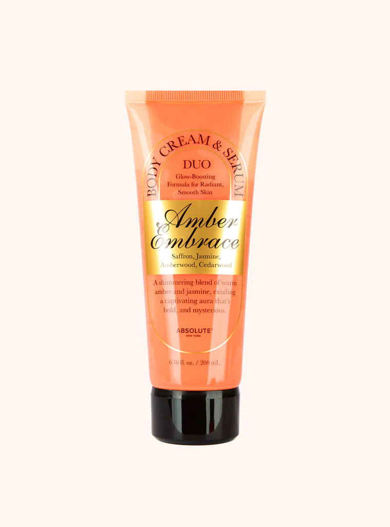 Absolute New York Amber Embrace Infused Body Cream & Serum Duo, Intense Hydration Skin Repair - SBAE03