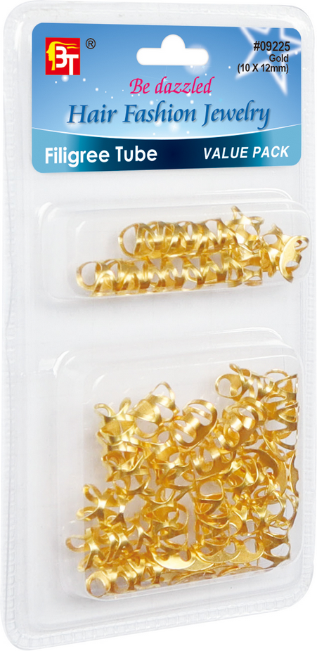 Beauty Town Gold Filigree Braid Cuffs - Adjustable Metallic Loc Clips & Hair Jewelry for Braids