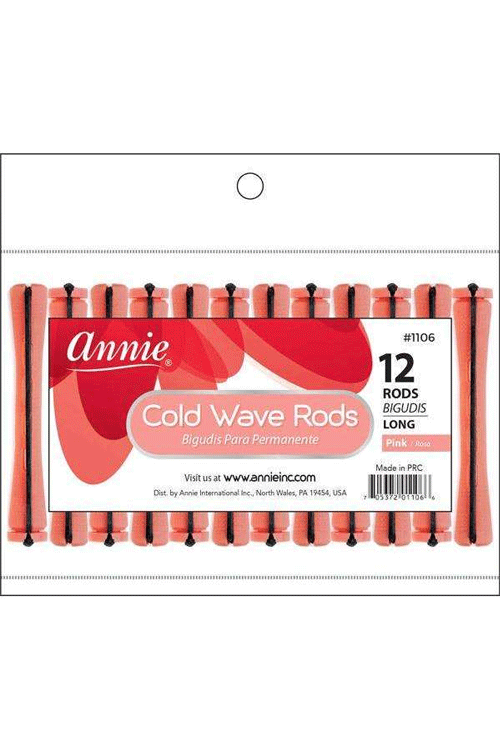 Annie #1106 Long Cold Wave Rods 12 ct Pink