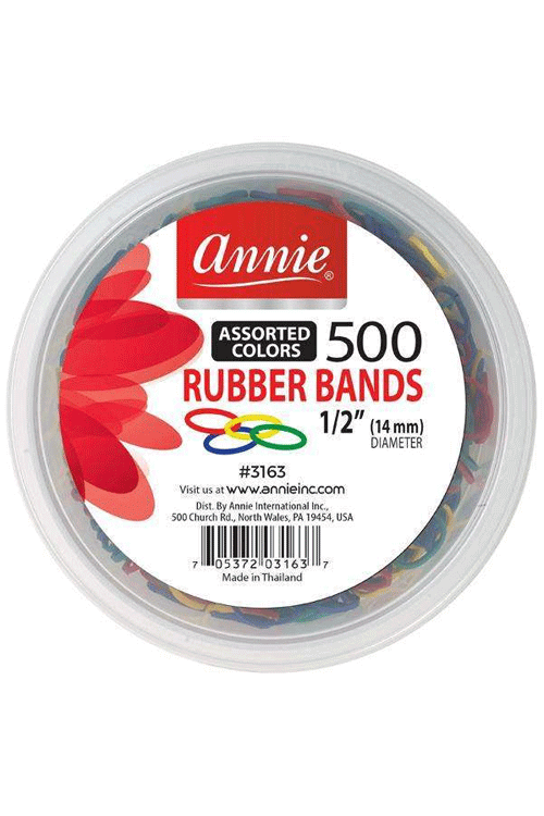 Annie #3163 Rubber Band Assorted Colors 500 ct