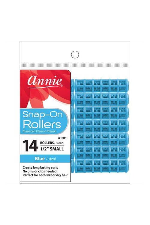 Annie #1001 Snap-on Rollers Blue 1/2" Small 14 ct