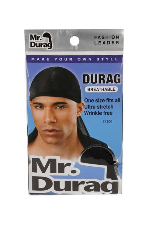 Annie #4300 Mr. Durag Breathable Solid Durag Black
