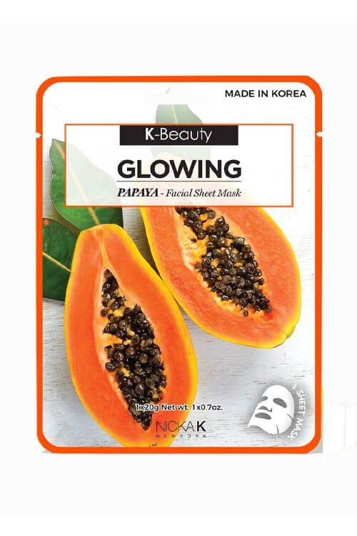 Nicka K New York K Beauty Sheet Mask Glowing Papaya