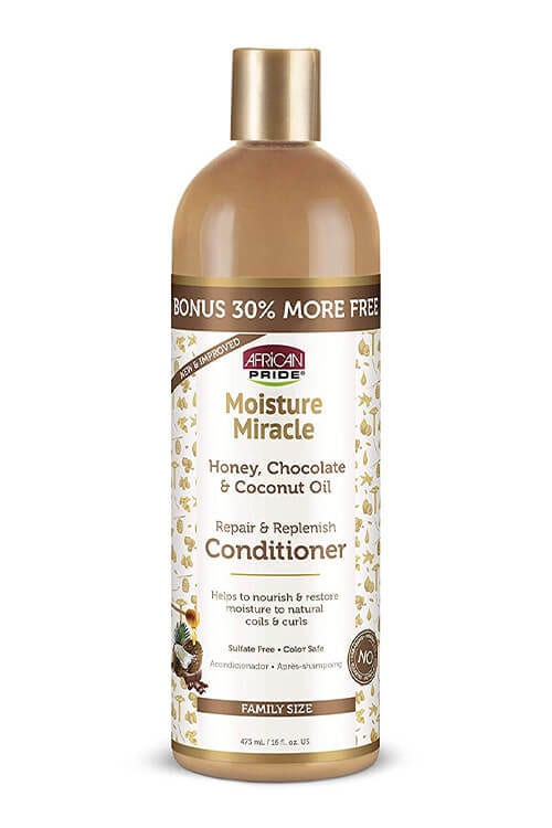 African Pride Moisture Miracle Honey, Chocolate, and Coconut Oil Conditioner 12 oz