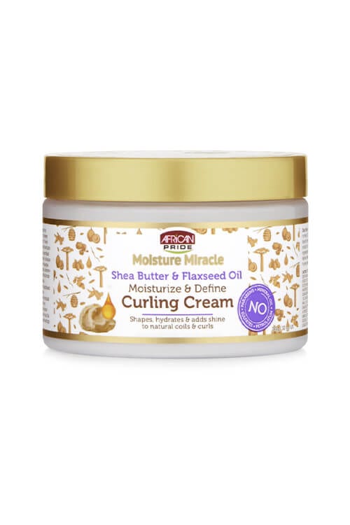 African Pride Moisture Miracle Shea Butter and Flaxseed Oil Curling Cream 12 oz