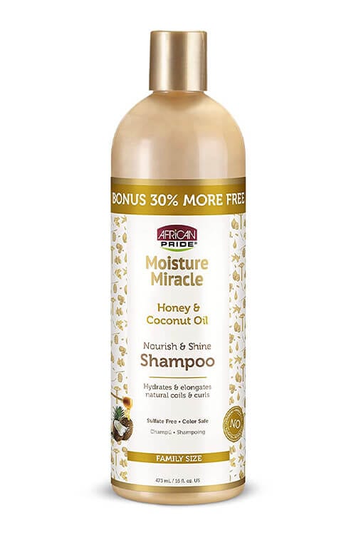 African Pride Moisture Miracle Honey and Coconut Oil Shampoo 12 oz