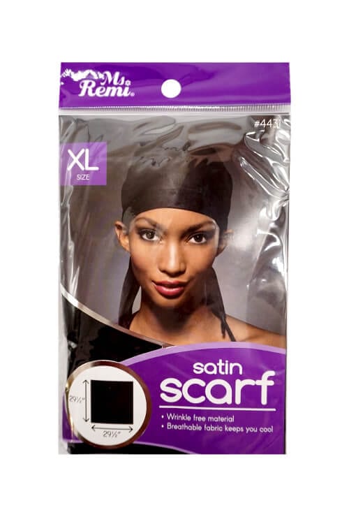Annie #4431 Ms. Remi Extra-Large Satin Scarf Black