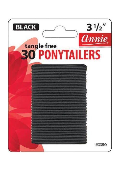 Annie #3350 Tangle Free Black Ponytailers 3 1/2"