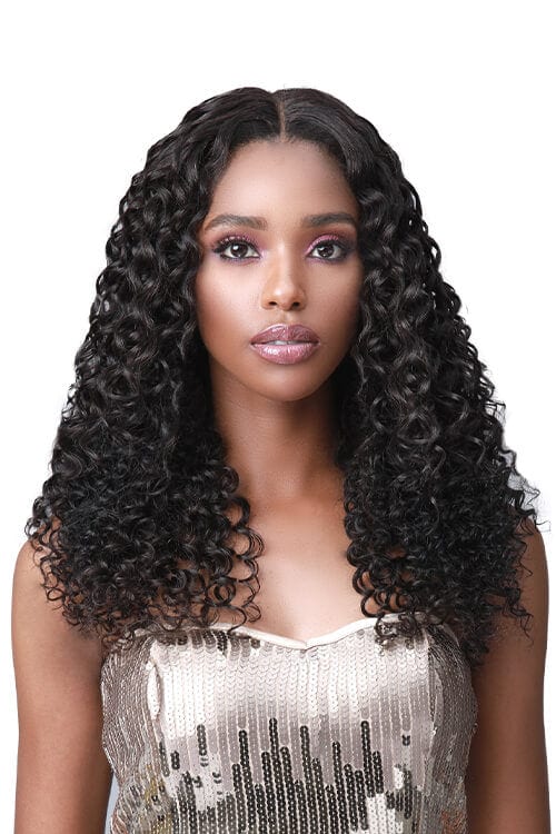 Bobbi Boss Gold Level Boss Bundle Hair Pineapple Deep Natural Virgin Weft Hair Model