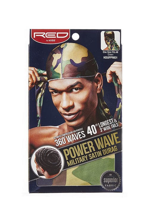 Red by Kiss Power Wave Military Satin Durag Green HDUPPM01