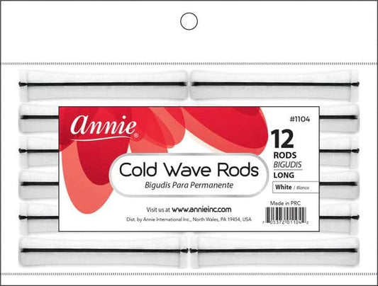 Annie Long Cold Wave Rods 12pc White (12pc) #1104
