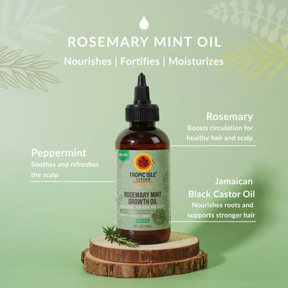 Tropic Isle Living Rosemary Mint Growth Oil 4oz HGR12B