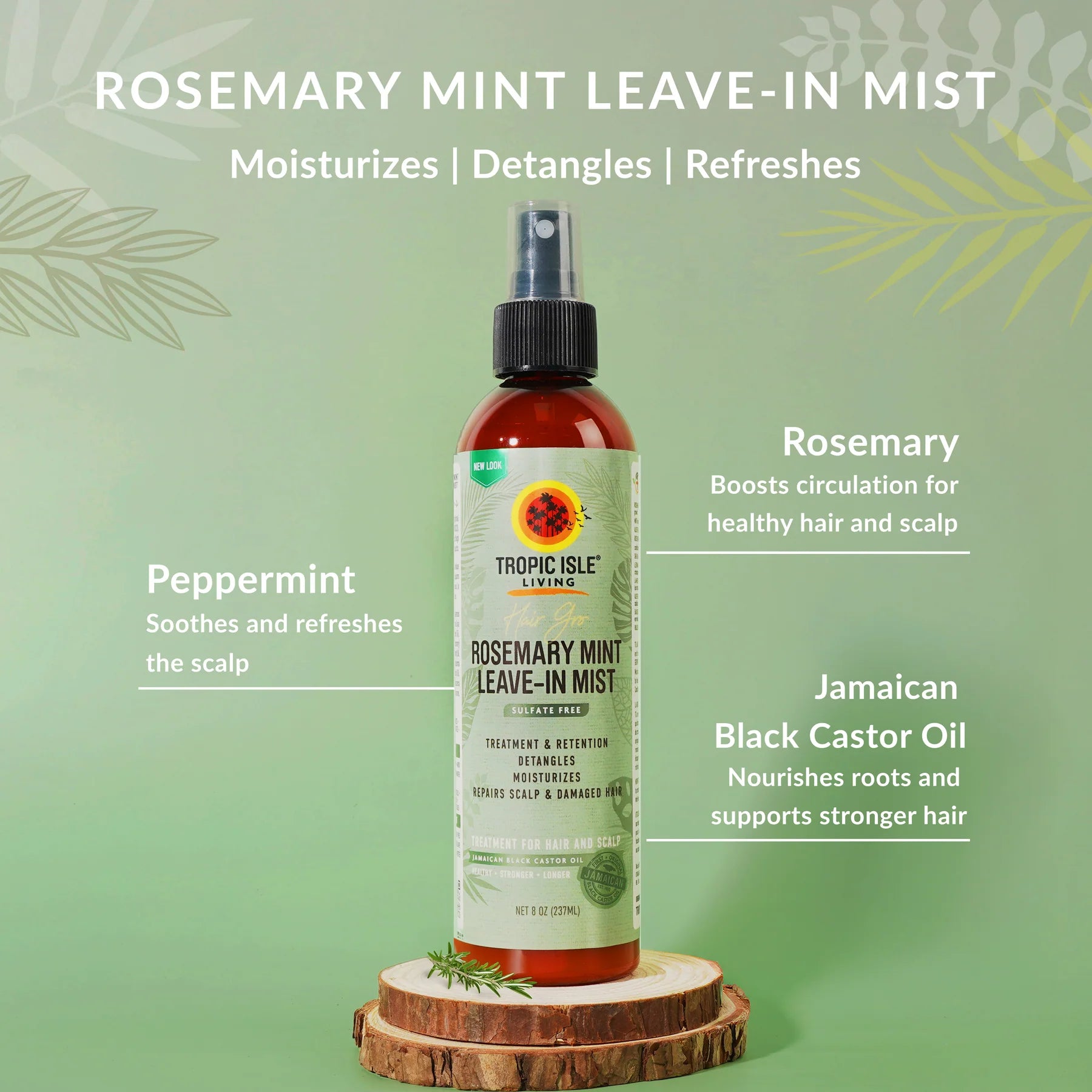 Tropic Isle Living Rosemary Mint Leave In Mist 8oz HGR24M