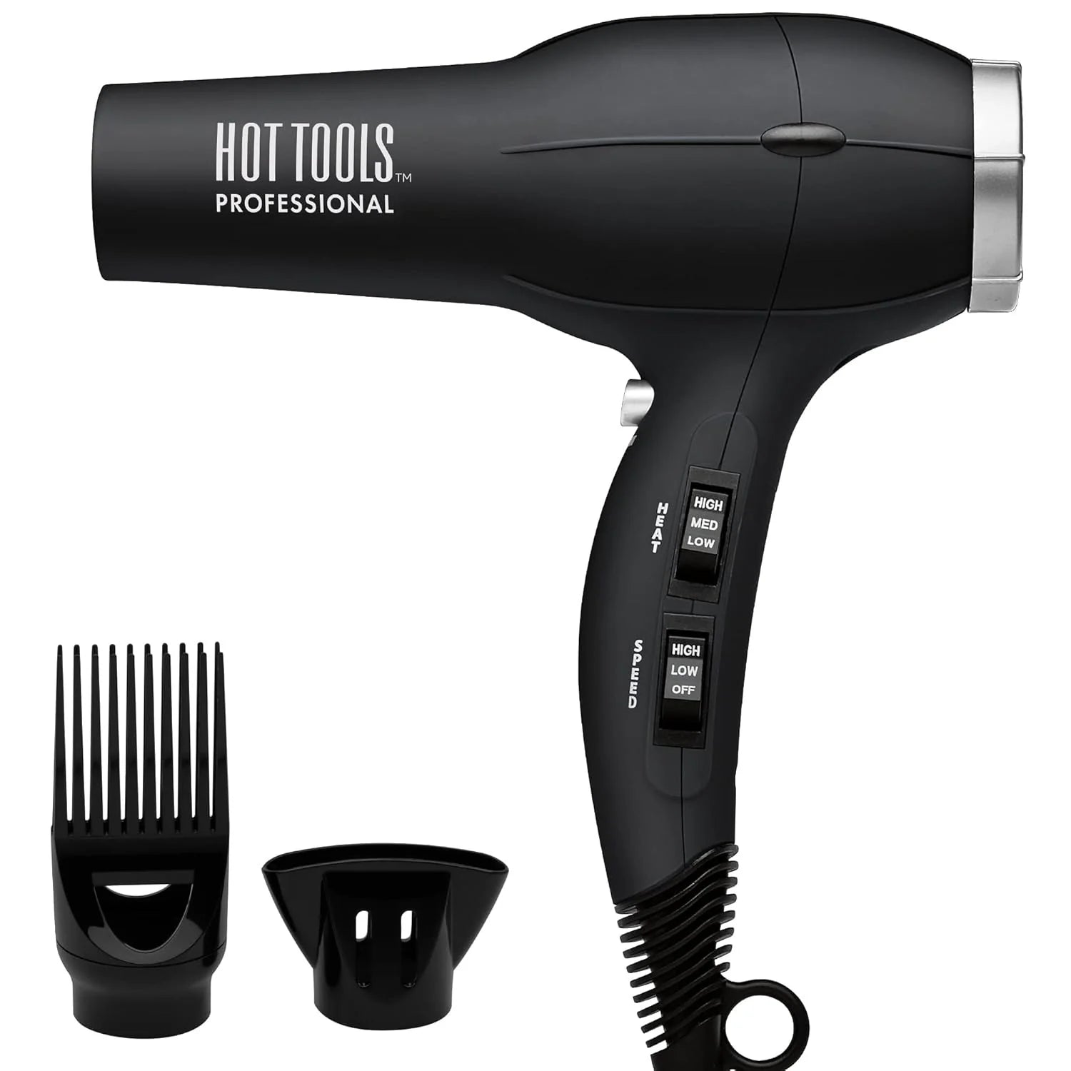 Hot Tools 1875W Turbo Ionic Salon Hair Dryer with Concentrator, Black #1023