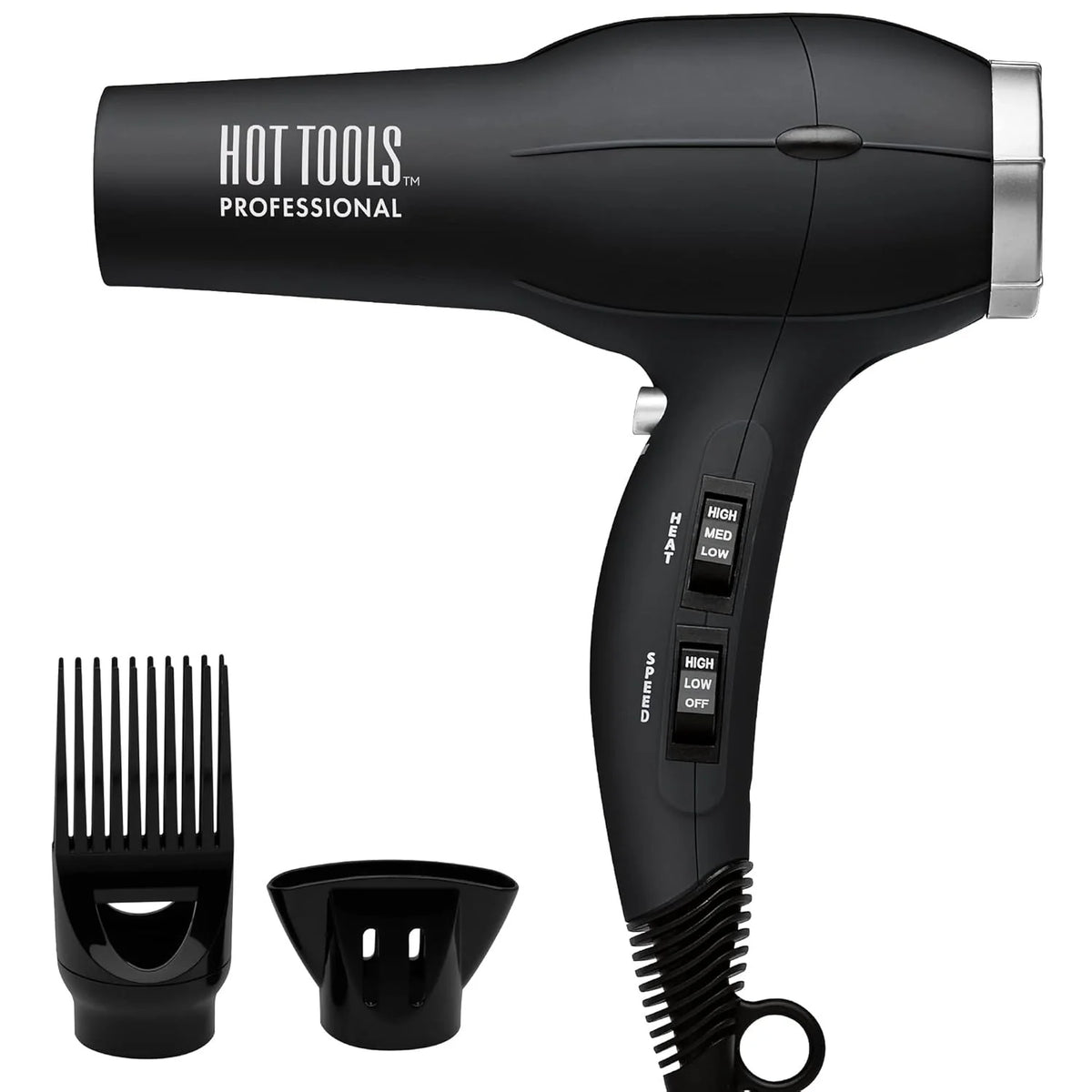 Hot Tools 1875W Turbo Ionic Salon Hair Dryer with Concentrator, Black #1023