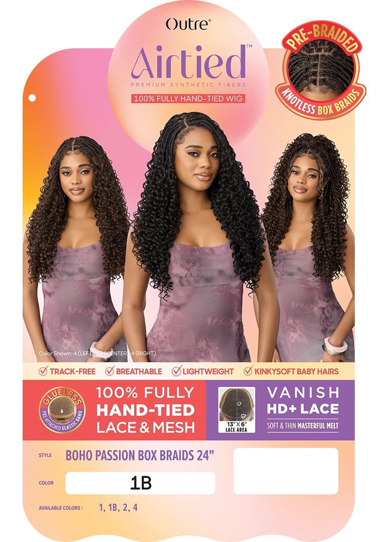 Outre Airtied 100% Fully Hand-Tied Wig Boho Passion Box Braids 24"