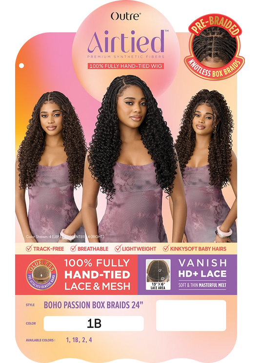 Outre Airtied 100% Fully Hand-Tied Wig Boho Passion Box Braids 24"
