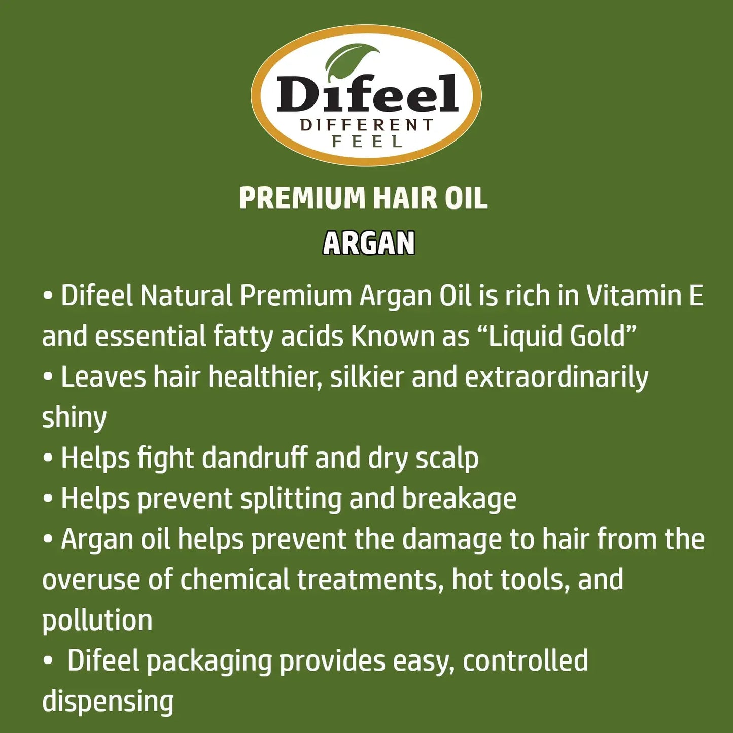 Difeel Premium Natural Argan Hair Oil 7.78 oz