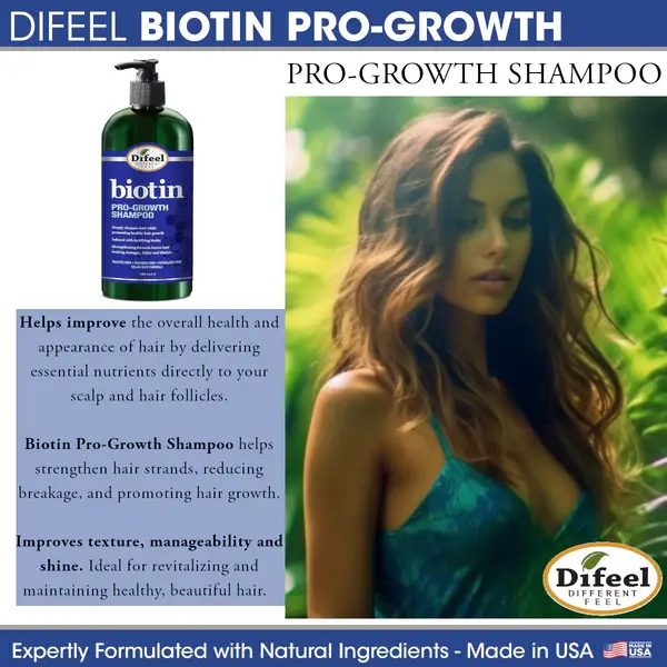 Difeel Biotin Pro-Growth Shampoo 12 oz