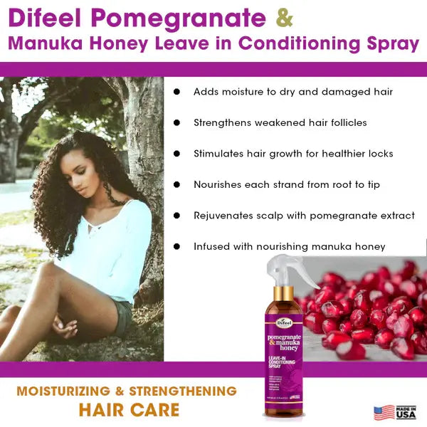 Difeel Pomegranate Manuka Honey Leave In Conditioner Spray 8 oz