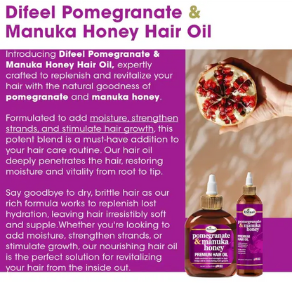 Difeel Pomegranate Manuka Honey Hair Oil 2.5 oz/75ml
