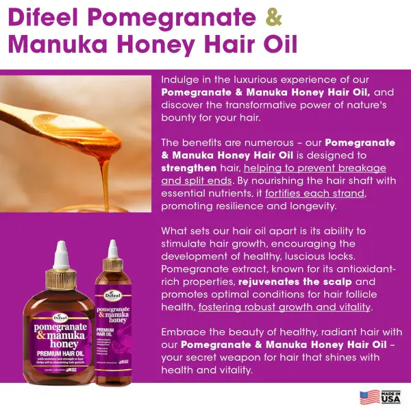 Difeel Pomegranate Manuka Honey Hair Oil 2.5 oz/75ml