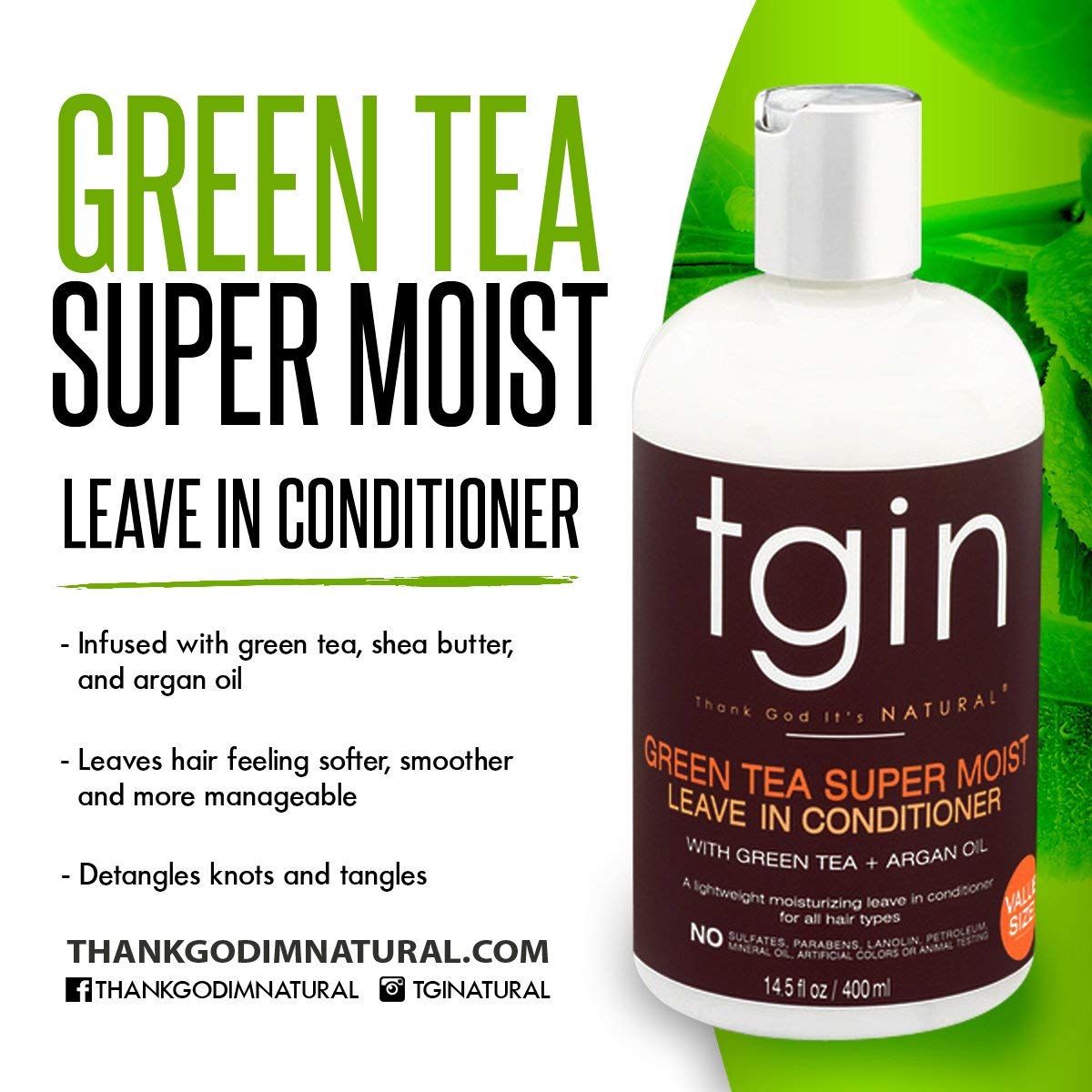 Tgin Green Tea Super Moist Leave In 13 oz