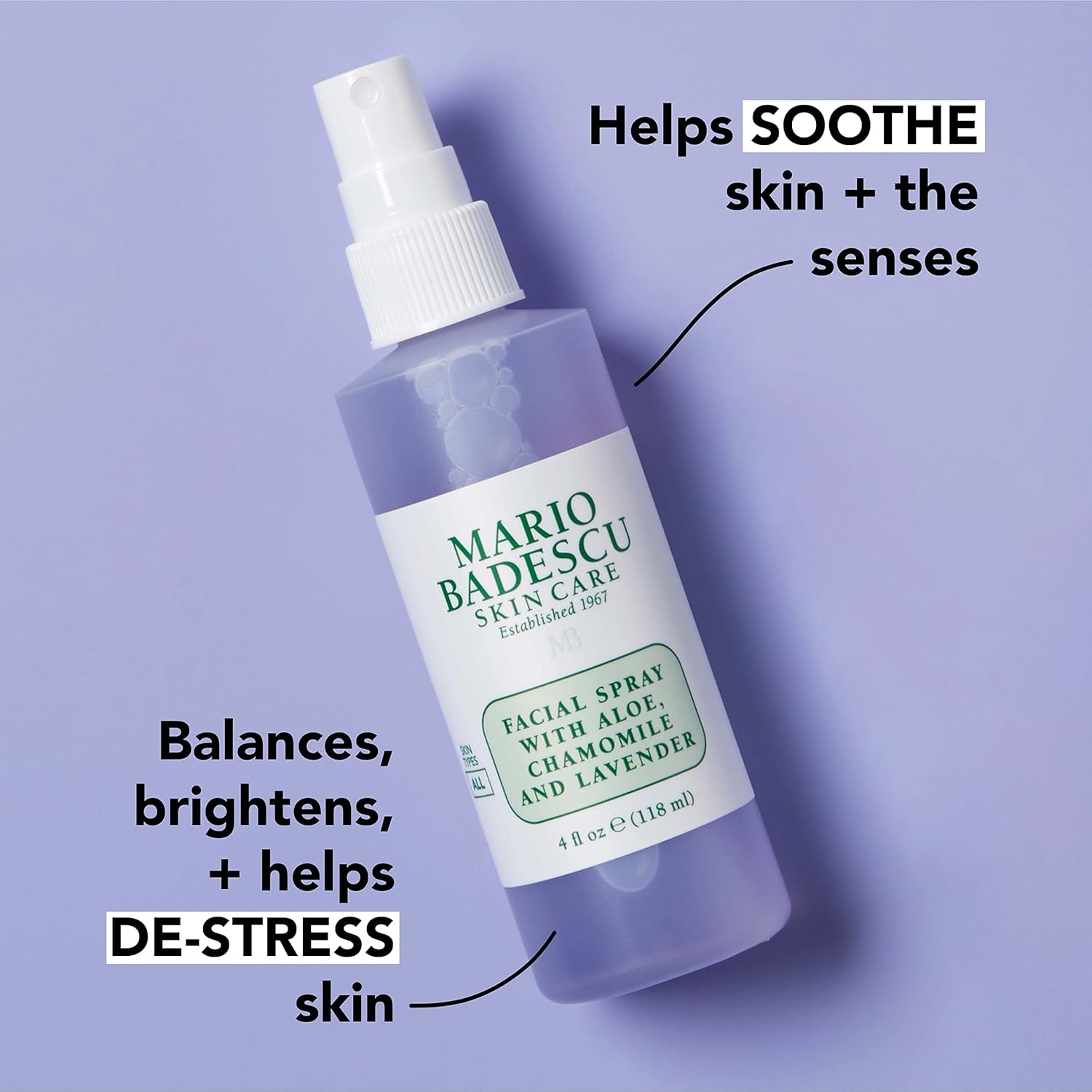 Facial Spray With Aloe, Chamomile and Lavender 6 oz Purple