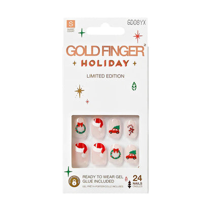 Gold Finger HD Holiday Design Nails