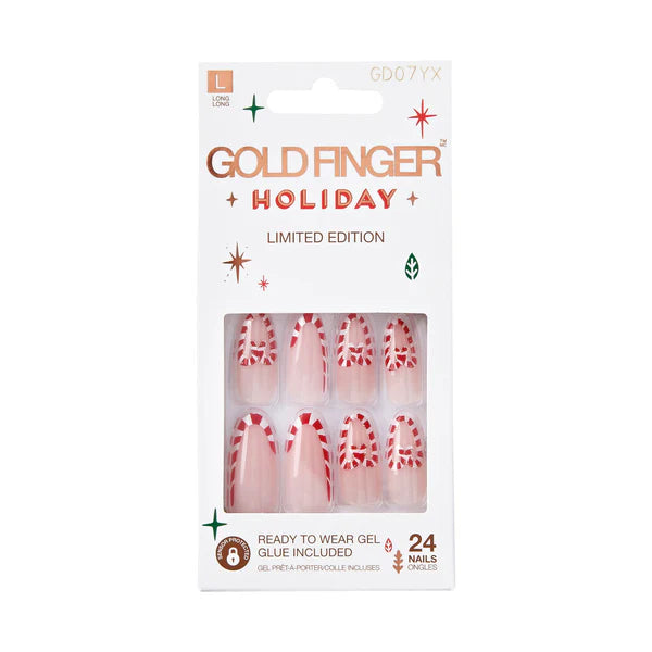 Gold Finger HD Holiday Design Nails